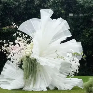 Customizable Handcrafted White Artificial Organza Flowers for Weddings Birthdays Valentine’s Day & Christmas Decor