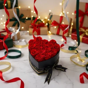 Customizable Heart shaped Preserved Rose Gift Box OEM ODM Eternal Flower Forever Roses for Gifting Valentine’s Mother’s Day