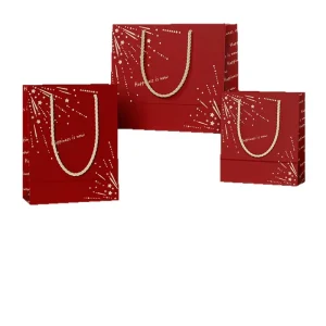 Customizable Holiday Gift Bags Thickened Kraft Paper Handbag Style Packaging Logo Printing Offset Printing Custom Order