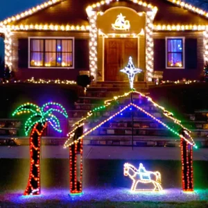 Customizable Holiday Motif Led Decorative Lighting 2D Nativity Sets Christmas Outdoor Yard Decoration for Festival Ramadan