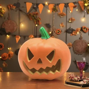 Customizable Plastic Pumpkin Halloween Decorations with HDPE Material for Promotional Party Supplies