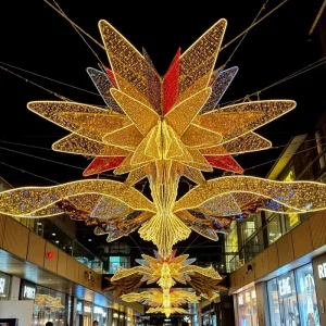 Customizable RGB 24V LED Fairy Line Light Outdoor IP65 Waterproof Holiday Christmas Street Decoration Lantern Floral Theme