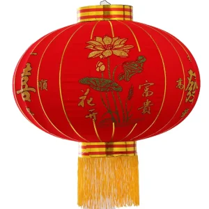 Customizable Size Red Outdoor Silk Hanging Decoration New Year Festivals round Christmas Halloween Chinese Festival Decorations