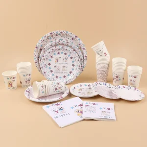 Customization Tableware Large Birthday Printed Party Decorations Paper Plates