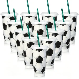 Customize 24oz Modern Plastic Soccer Cup Reusable Tumbler Lid Straw Sport Gift for Men Women Party Favor