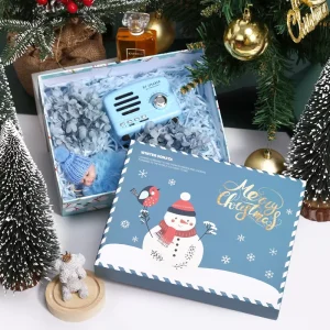 Customize Christmas Gift Box Candy Biodegradable Glitter Matte Lamination Ivory Cardboard Gift Box