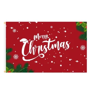 Customize Christmas Pennant Banner Outdoor Waterproof Vinyl Polyester Digital Hanging Decoration for Garage Garden Fence Wall