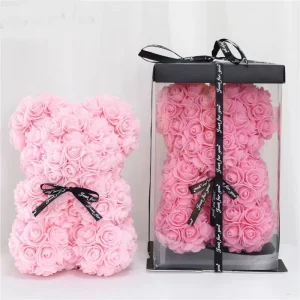 Customize Handmade Birthday Valentines Mother’s Day Gifts Foam Rose Flower Pe Teddy Bear