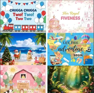 Customize Various Festival Party Atmosphere themed Banners Background Cloths Indoor and Outdoor Decoration Signs Portable