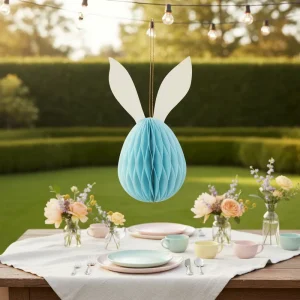 Customized 3D Easter Rabbit Bunny Paper Honeycomb Eco friendly Reusable Magnets Easter Holiday Hanging Decoration Supplies