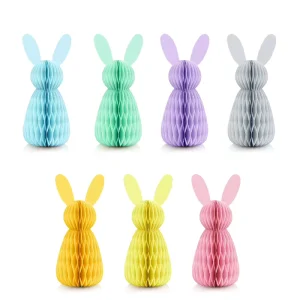 Customized 3D Honeycomb Eco friendly Reusable Paper Ornaments Magnet Easter Bunny Baubles Indoor Outdoor Holiday Party