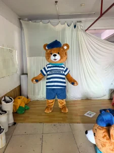 Customized Brown Teddy Bear With Your T Shirt and LOGO Mascot Costume Party Carnival Events