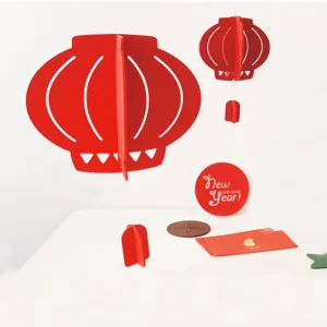 Customized Chinese New Year Felt Lantern Hanging Paper Party Decoration for Home Use Party Supplies
