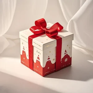 Customized Christmas Gift Boxes with Logo, Paper Gift Boxes with Ribbon Bow