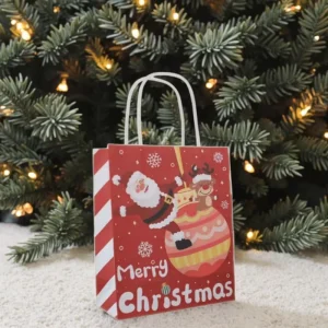 Customized Christmas Gift Packaging Paper Bags New Year Candy Gifts