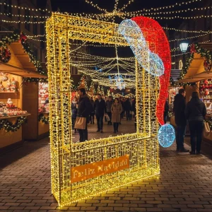 Customized Christmas Photo Frame LED Motif Lights Waterproof Outdoor Street Light for Holiday Decoration Landscape Lighting