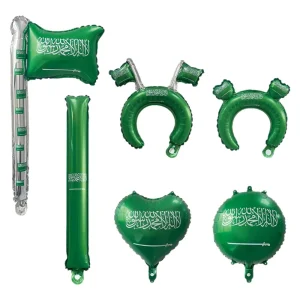 Customized Color Party Cheer Balloon Headband Saudi Arabia National Day Shaped OEM ODM 18 Inch Round Heart Aluminum Foil Balloon