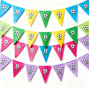 Customized Color & Size Paper Triangular Flags Hanging Banners for Festival Party Football Elements