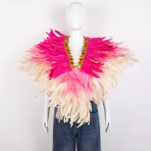 Customized Color Women’s Adult Comfortable Soft Halloween Feather Cape Shawl Cosplay Carnival Costume Accessory Christmas
