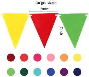 Customized Colored Triangular Bunting Festival Decoration Felt Flag Banner Chinese New Year Christmas Child Friendly Durable