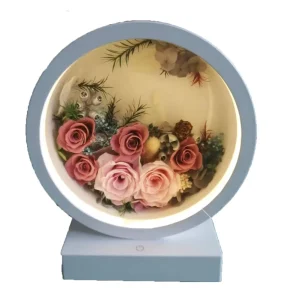 Customized Colors Acrylic LED Night Light Preserved Flowers Warm Light Decoration Mother’s Day Christmas New Year