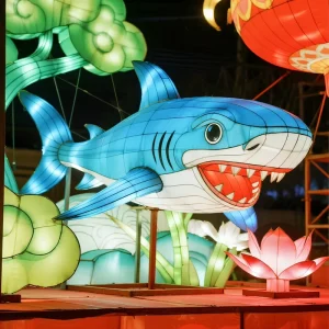 Customized Durable Chinese Festival Lantern Shark Silk Lantern Waterproof Sea Animal Ocean Themed Easter Decorations