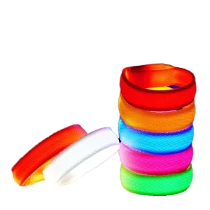 Customized Durable Personalized LED Sound Activated Fabric Bracelet Wristband for Concerts and Parties