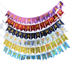 Customized Festive Christmas String Flags and Banners Square Shape Letterpress Printed Paper Holiday Decorations for Parties