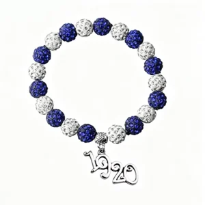 Customized Full Diamond Beads Handmade Bead Beads ZPB Zeta Phi Beta Series Women’s Association Bracelet