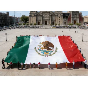 Customized Giant Mexican Flag Banner Printing Large Flag Polyester Material Personalized Customization World Football Cup