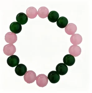 Customized Greek Letters Sisters Theme Bracelet Pink and Green Hand Beaded Bracelet Party Fashion Accessories