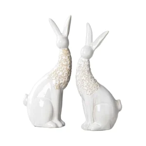 Customized Handmade Ceramic Rabbit Easter Decorations Set for Kids Indoor Party Decorations