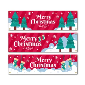 Customized Heavy Duty Vinyl UV Resistant Eco Friendly Merry Christmas Banner Portable Weatherproof Summerween Decorations