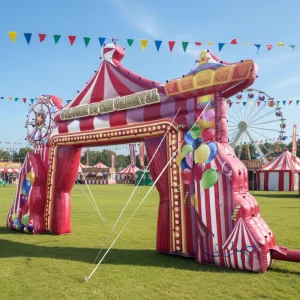 Customized Inflatable Carnival Welcome Arch 3D Circus Theme Archway for Party Amusement Park Inflatable Entrance with Blower