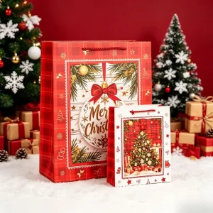 Customized Logo Christmas Gift Packaging Design Your Gift Paper Bag Christmas Gift Bag Holiday Party Snack Packaging