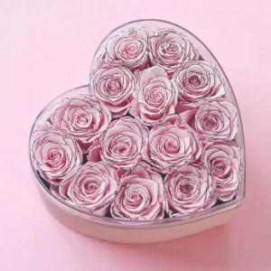 Customized Logo Pink Immortal Infinity Eternal Forever Flower Red Stabilized Preserved Roses Heart Valentine’s Day Graduation