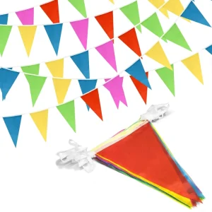 Customized Logo Triangular Festival Party Decoration Props Banner Colorful Flag