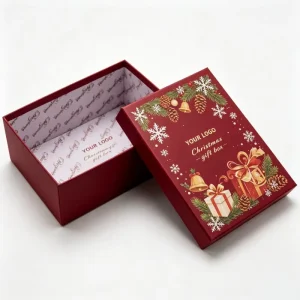 Customized Luxury Christmas Paper Packaging Box Rigid Cardboard Christmas Packaging Scarf Gloves Gift Box for Gift Packaging Box