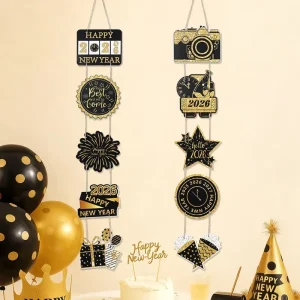 Customized New Year Party Decorations Digital Printing Paper Hanging Ornaments Door Hangings Family Party Supplies
