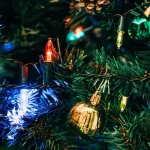 Customized Outdoor Christmas Decorative Commercial Warm White Tree Lights IP44 Rated Battery Operated PVC Copper