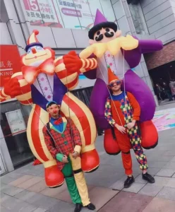 Customized Oxford Durable Weather Resistant Outdoor Inflatable Walking Clown Mascot Costume