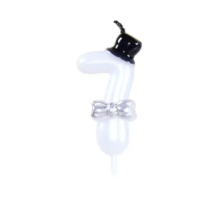Customized Pearl White Metallic Number Cake Candles ROMANCE Style Cute Eye Catching Birthday Party Decorations