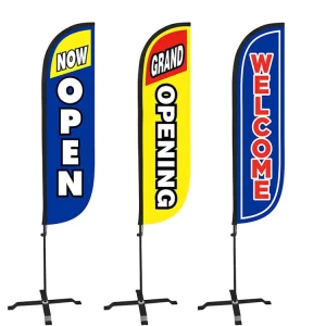 Customized Polyester Beach Flag Fiberglass Pole Pennant Anti Wrinkle Digital Printing for Business Activities Wedding Favors