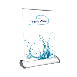 Customized Portable PP A4 Mini Roll up Banner Display Stand Digital Printing Bright Color Retractable Promotional Business