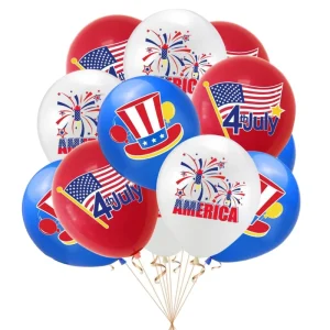 Customized Print America Independence Day July 4th 12 Inch Latex Balloon Round Helium Logo Personalized Party Event Balloons
