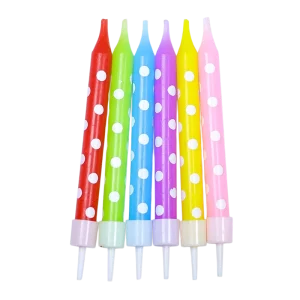 Customized Printed Stick Paraffin Wax Birthday Candles Smokeless 8cm*0.7cm Handmade Eco-Friendly Party Picnic Cake New Year