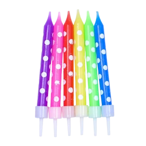Customized Printed Stick Wax Birthday Candles Smokeless 8cm*0.7cm Party Picnic Cake Decor Multiple Styles