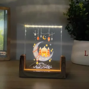 Customized Ramadan Home Decoration Warm LED 3D Touch Lamp EID Mubarak Decorations Light Muslim Party Supplies