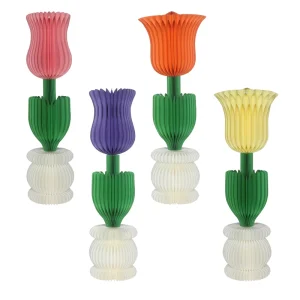Customized Size Honeycomb Paper 3D Floral Easter Decorations with Eco friendly Magnet Ball & Bunny Shapes for Home & Event