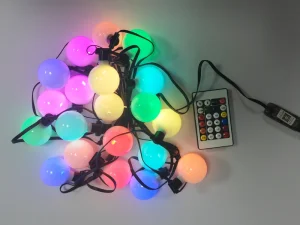 Customized Smart RGB LED Christmas Festoon String Home Lighting IP65 Waterproof Clear Glass Milky Ball Bulb APP Remote